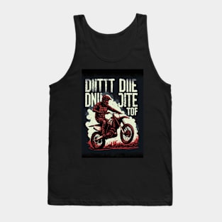 Dirt bike - red silhouette, black background Tank Top